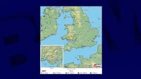 Un tremblement de terre d'une magnitude entre 3,8 et 4,2 a été enregistré au nord de Cardiff dans le Pays de Galles, le 24 février 2023