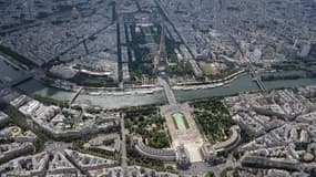 Une vue aérienne de Paris prise le 14 juillet 2017 (illustration).