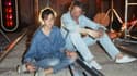 Charlotte Gainsbourg et son père Serge Gainsbourg sur le tournage du clip "Tes yeux noirs" d'Indochine, en 1986