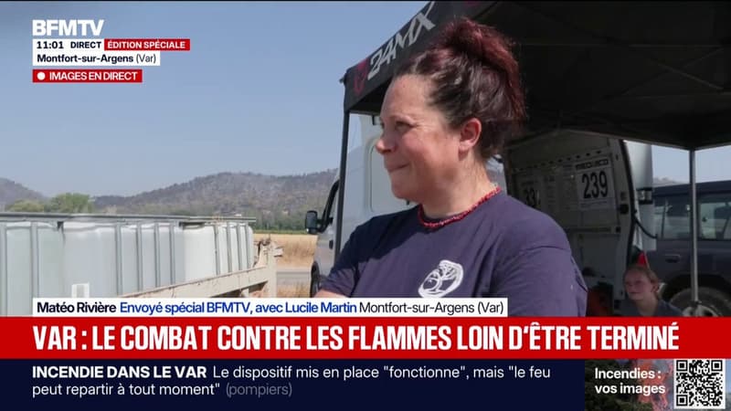 "De l'eau et de la nourriture": à l'arrière de l'incendie dans le Var, des bénévoles apportent aux pompiers de quoi se ravitailler