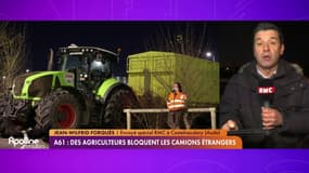 A61 : des agriculteurs bloquent les camions étrangers
