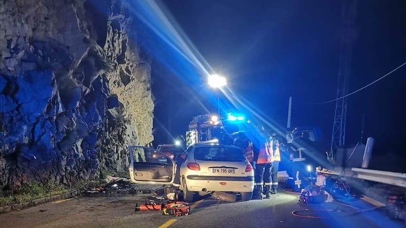 Un accident de la circulation à Utelle (Alpes-Maritimes)