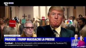 Une parodie violente où Donald Trump massacre la presse diffusée devant ses soutiens 