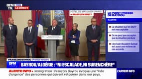 François Bayrou affirme qu'il n'y a pas "volonté d'escalade" ni de "surenchère" avec l'Algérie
