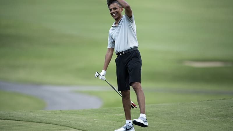 Barack Obama salue le public après son coup génial