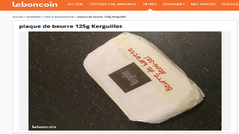 Des plaquettes de beurre mises en vente sur Le Bon Coin