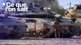 Un militaire et des tanks de l'armée israélienne déployée aux abords de la frontière avec Gaza, le 29 mai 2025.