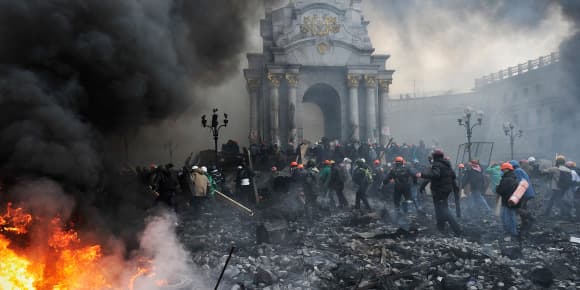 Jeudi 20 février, à Kiev. Jeudi 20 février, à Kiev.