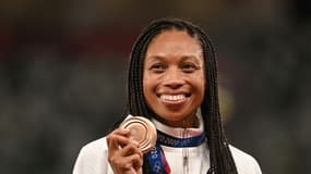 L'Américaine Allyson Felix, médaillée de bronze au 400 m, le 6 août 2021 aux Jeux Olympiques de Tokyo 2020