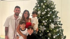 Messi et sa famille fêtant Noel