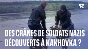 Ukraine: Des crânes et des armes qui pourraient être ceux de soldats nazis, découverts dans le réservoir vidé de Kakhovka 