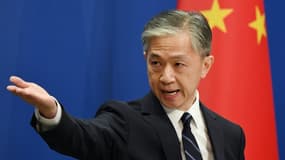 Le porte-parole de la diplomatie chinoise Wang Wenbin, lors d'un point presse, le 24 juillet 2020 à Pékin