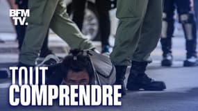 Un manifestant arrêté à Hong Kong, le 1er juillet 2020.