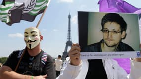 Manifestation de soutien à Eward Snowden à Paris, le 7 juillet 2013.