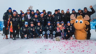 L'équipe de France féminine de biathlon.