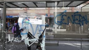 Des dégradations ont été commises en marge de la manifestation à Strasbourg, jeudi 13 avril.