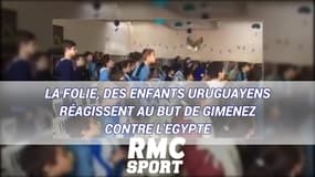La folie, des enfants uruguayens réagissent au but de Gimenez contre l'Egypte