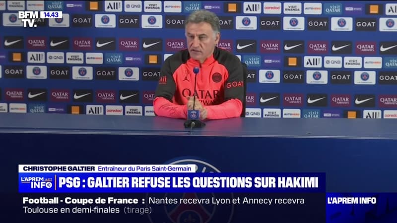 PSG: en conférence de presse, l'entraîneur Christophe Galtier refuse de répondre aux questions sur l'affaire Hakimi