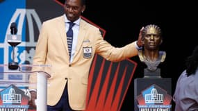 Randy Moss lors de son intronisation au Hall of Fame de la NFL
