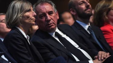Marielle de Sarnez aux côtés de François Bayrou et Stanislas Guérini.