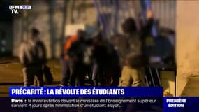 Précarité étudiante: les images des manifestants forçant la grille du ministère de l'Enseignement supérieur à Paris