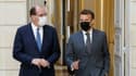 Le président Emmanuel Macron (D) et le Premier ministre Jean Castex lors d'un conseil des ministres à l'Elysee  à Paris le 9 juin 2021