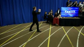 Avant le meeting du républicain John Kasich à l'université Baldwin Wallace, le 15 mars 2016 à Berea (Ohio)