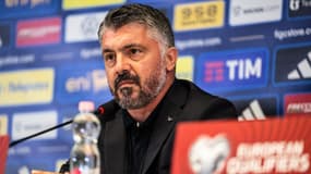 Le sélectionneur de l'Italie Gennaro Gattuso en conférence de presse, 7 septembre 2025
