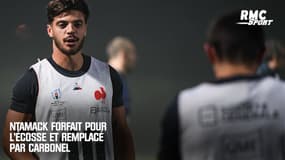 XV de France : Ntamack forfait pour l'Écosse et remplacé par Carbonel
