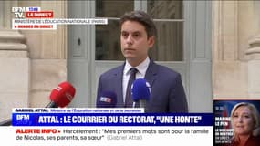 Lettre choc du rectorat aux parents d'un élève harcelé: "Mon rôle, ce n'est pas de défendre à tout prix une institution", réagit Gabriel Attal