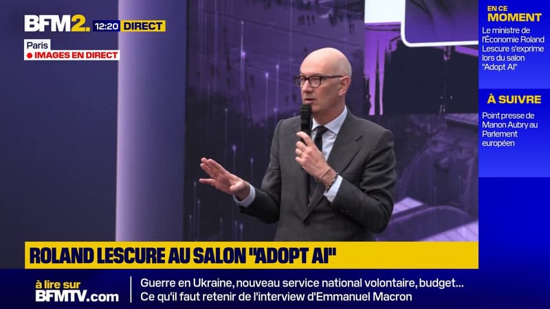 Pour développer l'IA, il faut "des cerveaux et des serveurs", estime Roland Lescure au salon Adopt AI