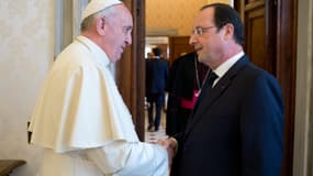 François Hollande avec le Pape François lors de sa visite au Vatican, le 24 janvier 2014