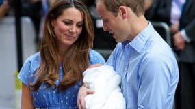Kate Middleton, le Prince William et le premier royal baby, George.