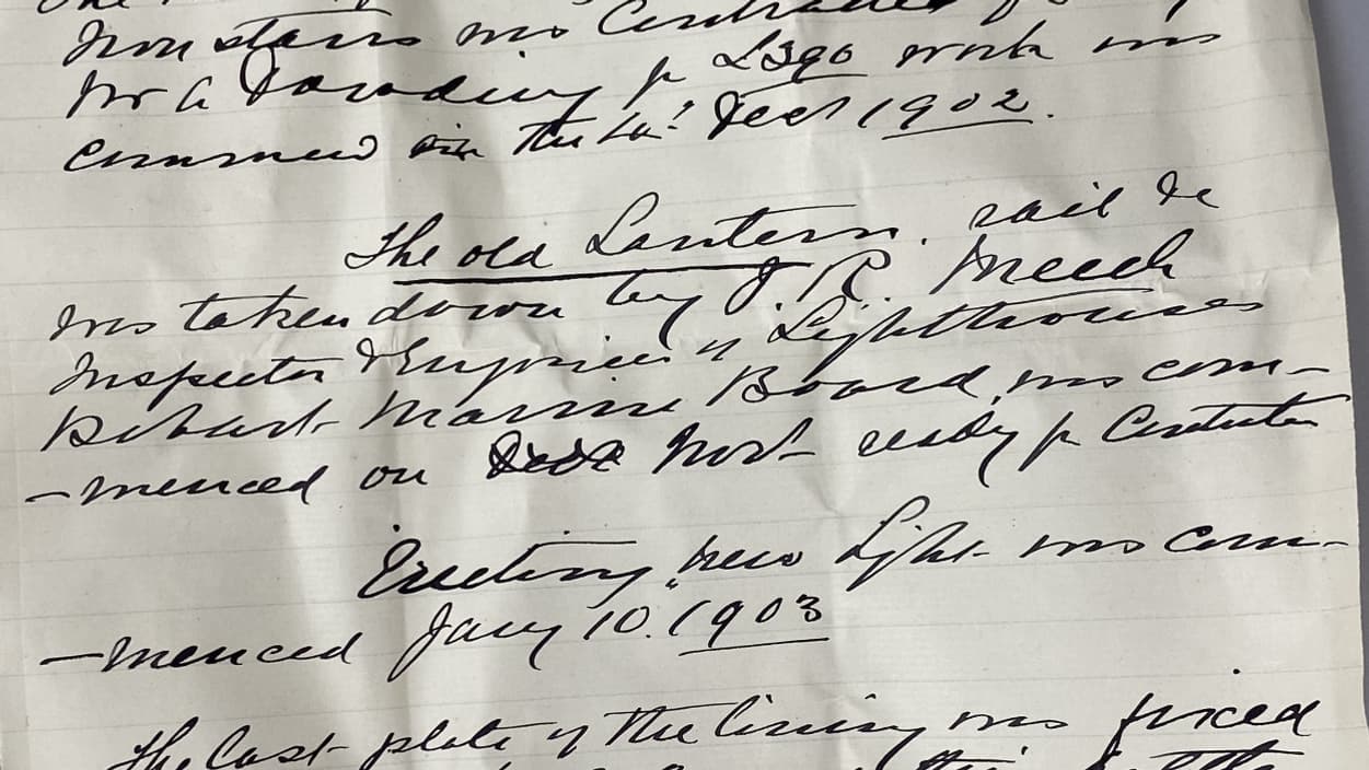 The letter found in the bottle of Cape Bruny Lighthouse The letter found in the bottle of Cape Bruny Lighthouse