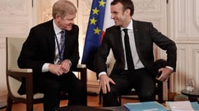 David Scott Taylor, patron de Procter and Gamble avec Emmanuel Macron, ce 21 janvier, à Versailles.