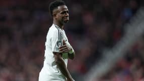 Vinicius lors du match Atlético-Real (1-0, 2 t.a.b. 4, Ligue des champions), le 12 mars 2025