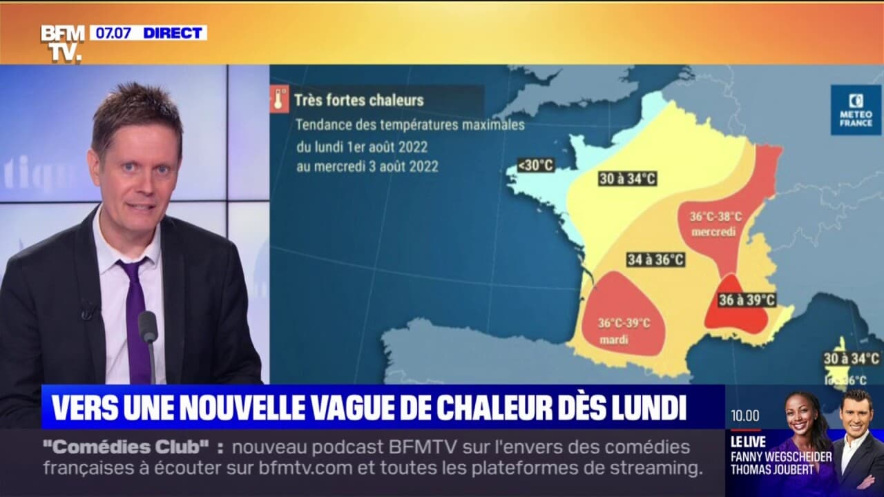 Vers une nouvelle vague de chaleur dès lundi, la troisième de l'été