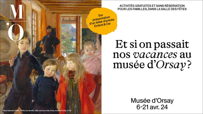 Albert Besnard (1849 - 1934), Une famille, 1890, huile sur toile, Paris, musée d’Orsay. © RMN-Grand Palais (musée d’Orsay) / Franck Raux. Graphisme Victoire de Valence, Direction de la communication, EPMO. 