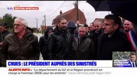 Inondations dans le Pas-de-Calais: Emmanuel Macron au chevet des sinistrés