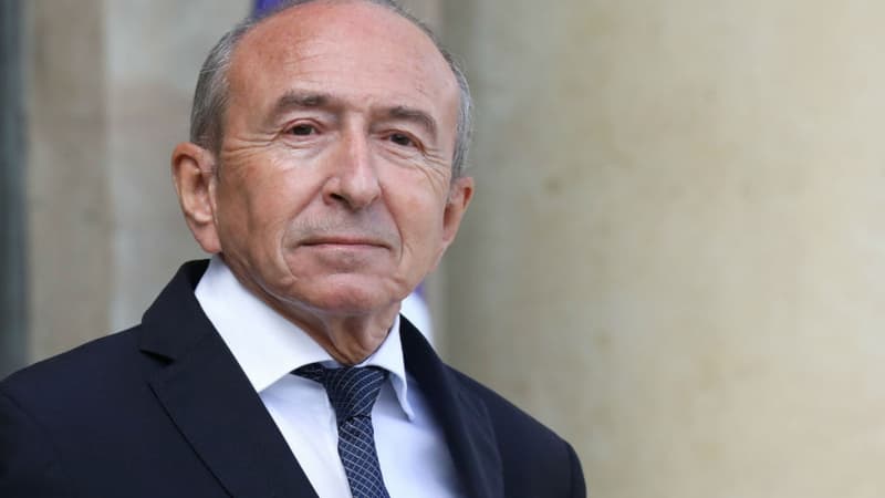Gérard Collomb, alors ministre de l'Intérieur, dans la cour de l'Elysée le 19 septembre 2018