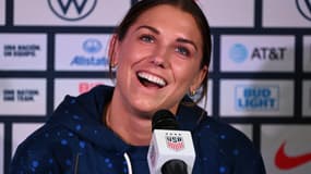 Alex Morgan en conférence de presse le 25 juillet 2023