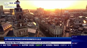 Lever de soleil sur Lille dans le Tour de France BFM Business à Lille