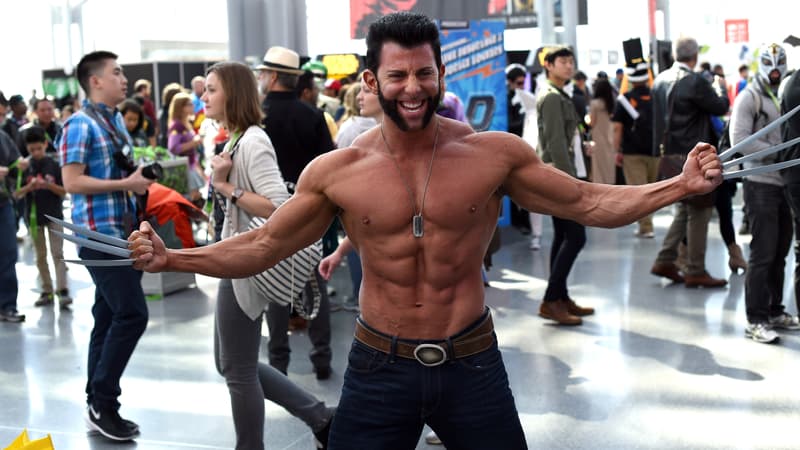 Un fan de Wolverine au Comic Con de New York