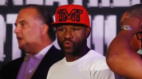 Floyd Mayweather avant son combat d'exhibition contre John Gotti III, le 23 août 2024