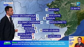 Météo: de la neige à partir de 500 mètres d'altitude dans les Hautes-Alpes, jusqu'à 11°C à Digne-les-Bains