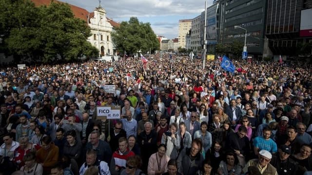 A la suite de l'assassinat du journaliste, des manifestations ont été organisées régulièrement en Slovaquie.