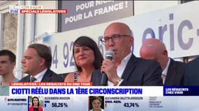 "Une extraordinaire victoire": Eric Ciotti (LR) annonce sa réélection dans la 1ère circonscription des Alpes-Maritimes