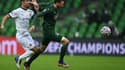 Marcus Berg prend Damien Da Silva de vitesse lors de Krasnodar-Rennes