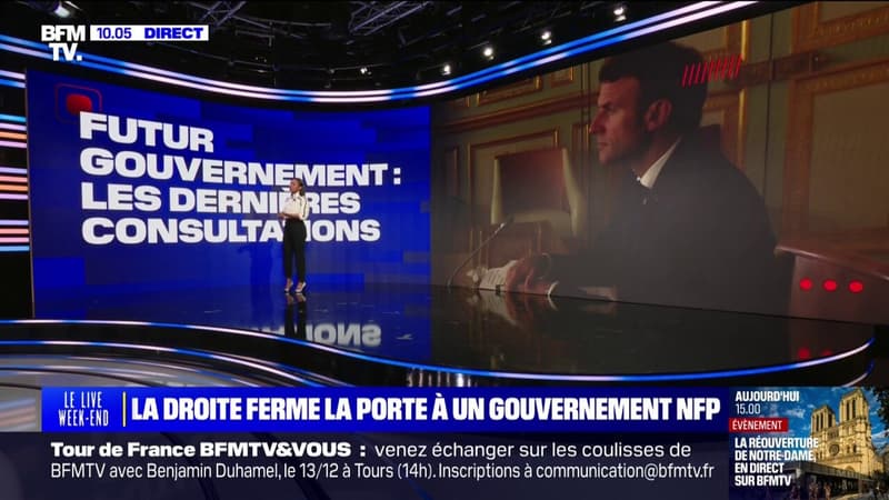 LES ÉCLAIREURS - Consultations à l'Élysée: la droite ferme la porte à un gouvernement du NFP