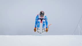 Nils Alphand, lors du premier entrainement à Crons-Montana, le 20 février 2025